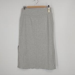 Aerie Ribbed Split Side Midi Skirt